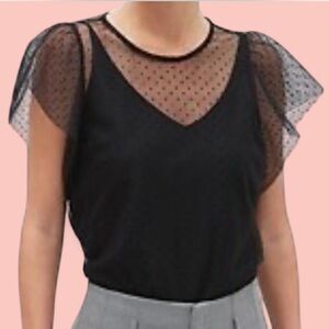 Banana Republic Black tulle top
